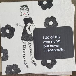 Hand-painted Irene Morgan Wood Tiles,  5 x 5 inches